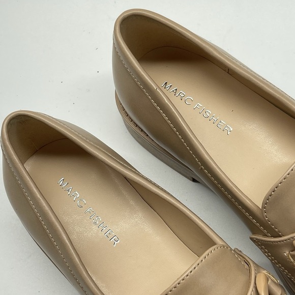 Marc Fisher Babbea Womens Chunky Sole Slip On Chain Platform Shoes Loafers 8.5 M - Picture 4 of 9